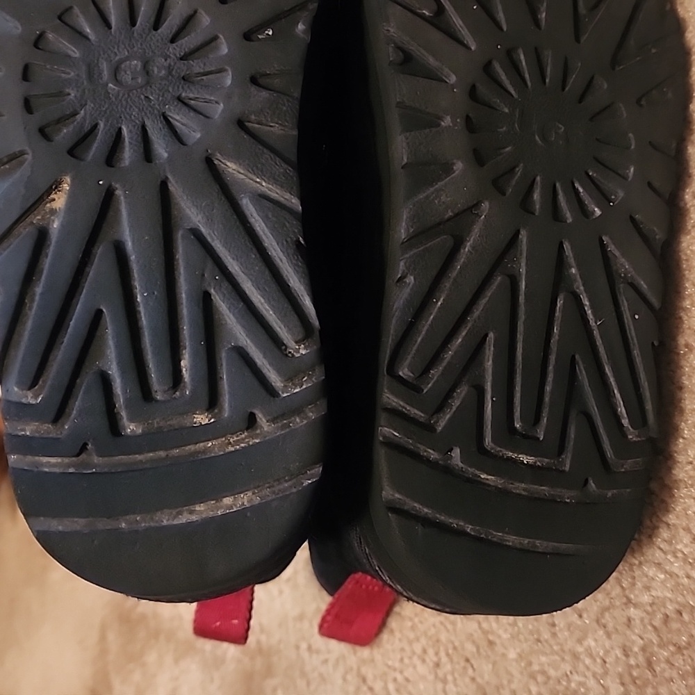 UGG Black Winter Boots with Red Accents - Picture 9 of 13